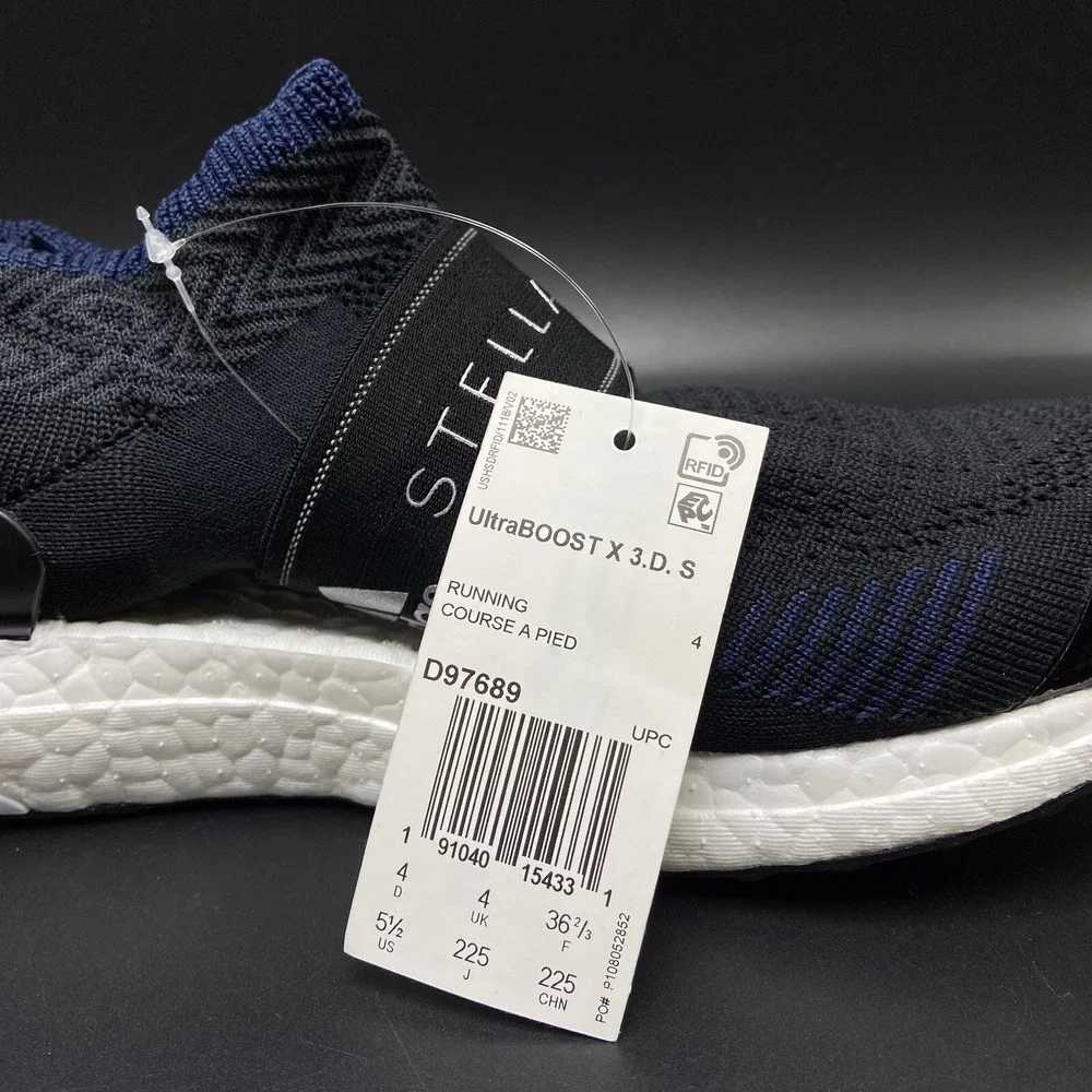 Adidas Stella McCartney Ultraboost X 3D Running Shoes Black Blue Womens Size 5.5